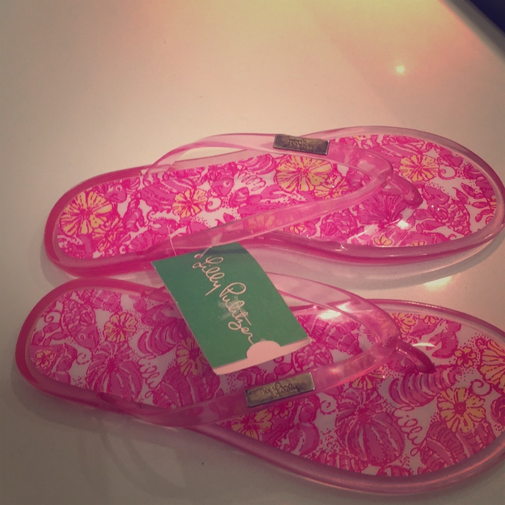 NWT Lilly Pulitzer pink Shelly Jelly sandal size 7